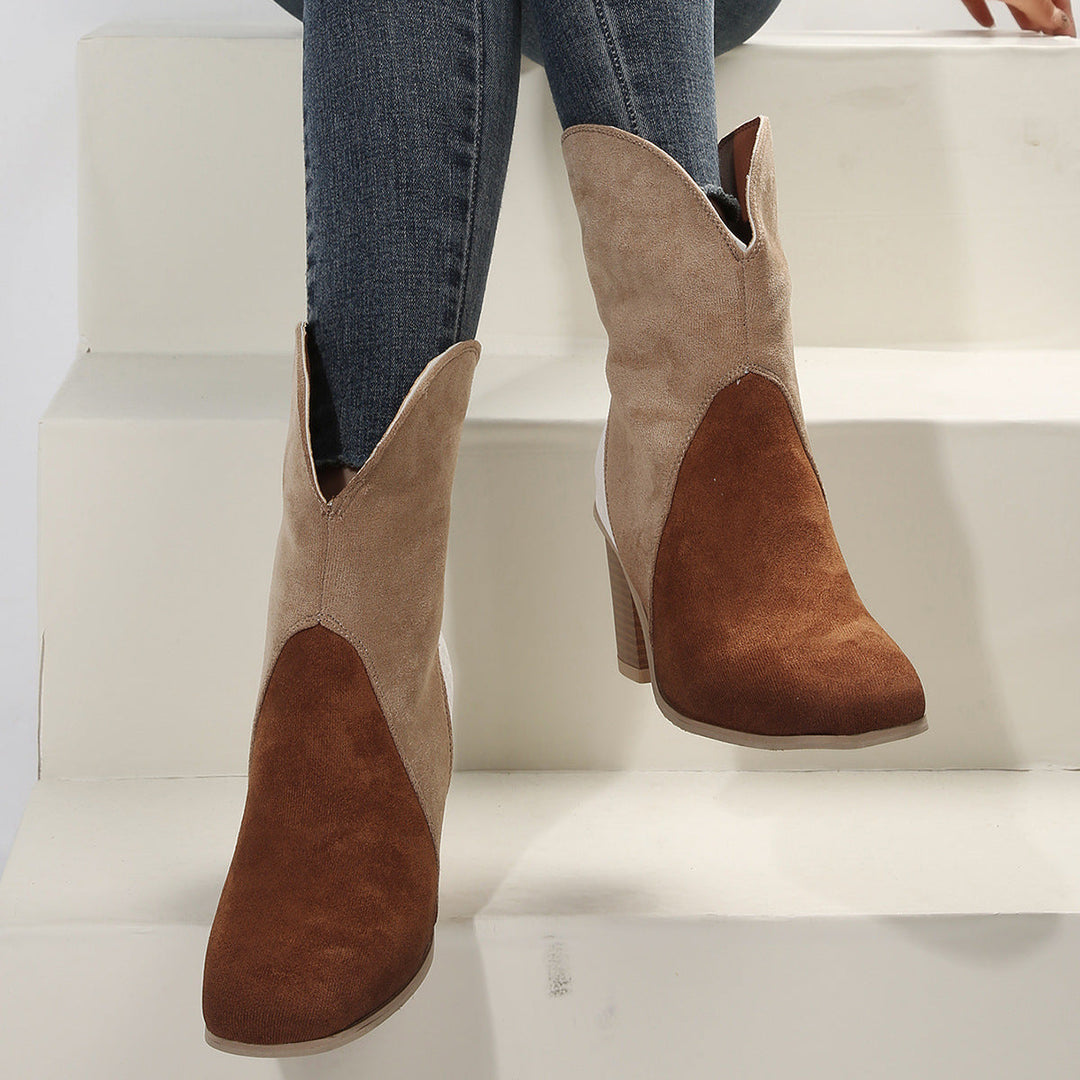 Kasha | Damen-Wildlederstiefel mit Blockabsatz