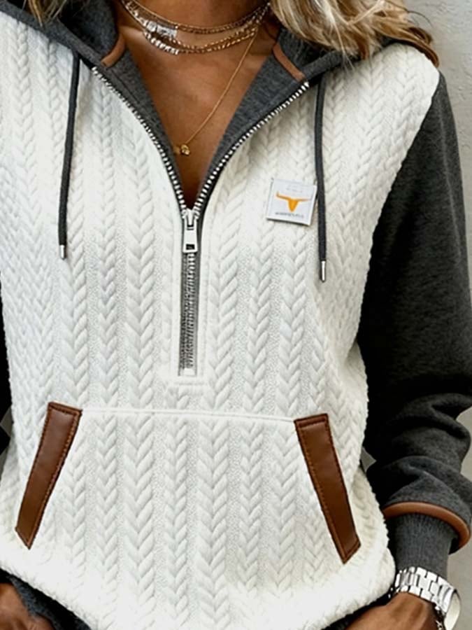 Mara | Lässiger Damen-Hoodie mit auffälligem Farbblock