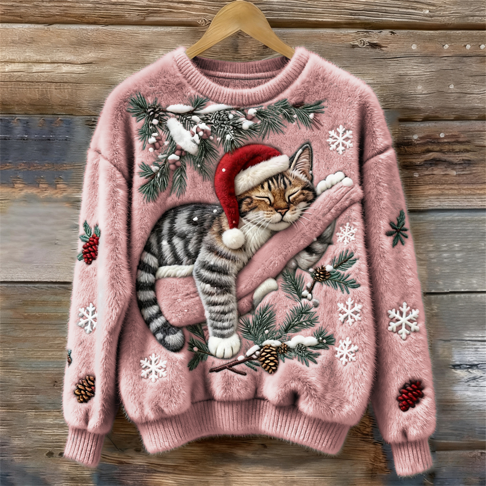 Lea | Warm gefütterter Katzenpullover für Damen