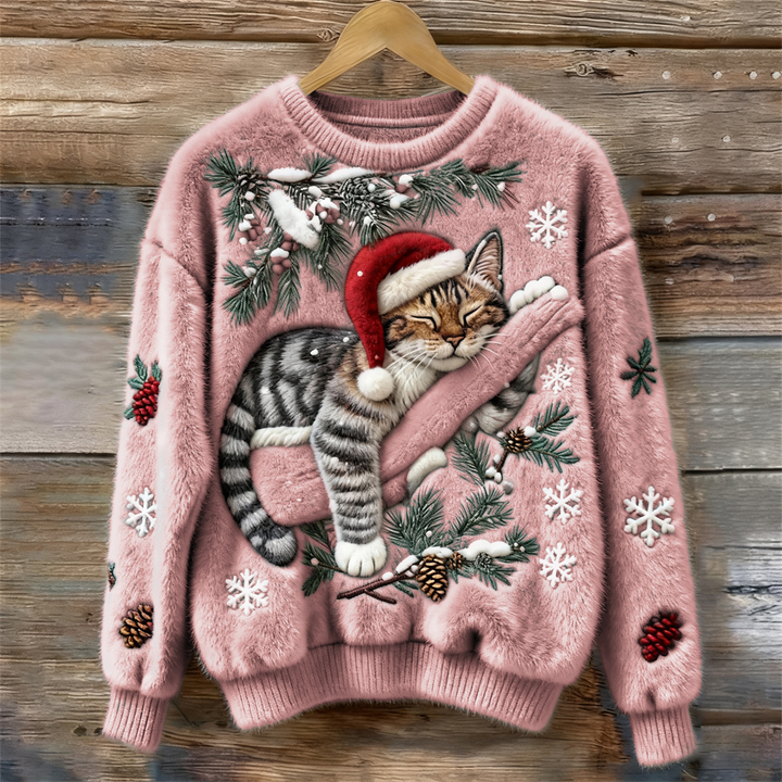 Lea | Warm gefütterter Katzenpullover für Damen