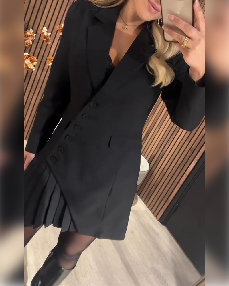 Nina | Modernes Damen Kleid mit Revers & Blazeroptik