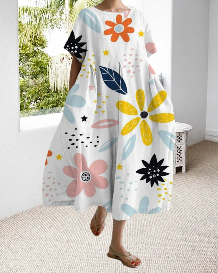 Sommerkleid mit Print und kurzen Ärmeln