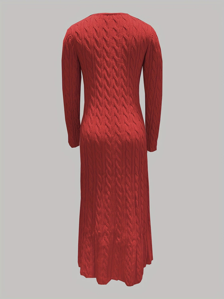 Isabella | Elegantes Damen Maxikleid Stricklook