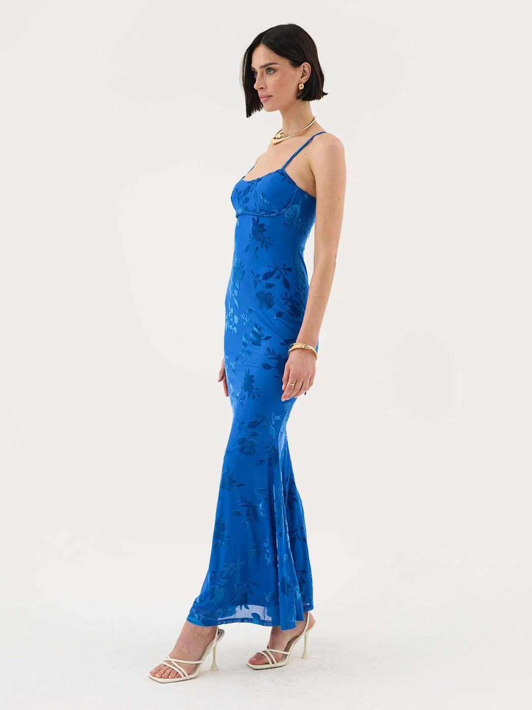 GRETA | Florales Maxikleid aus samtigem, weichem Stoff