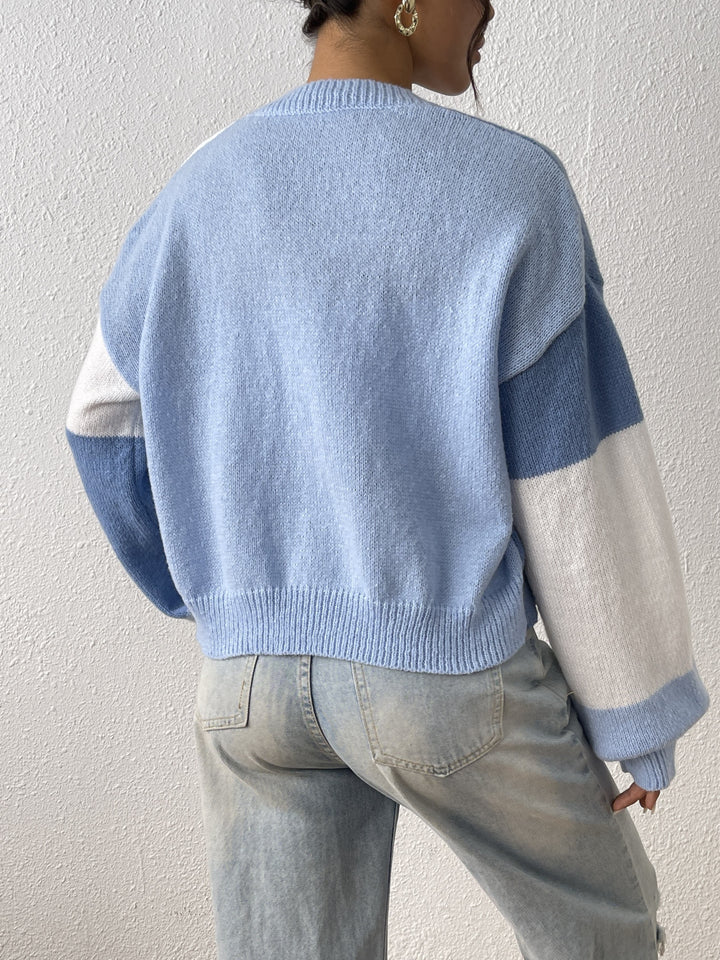 Alina | Farbblock-Strickjacke mit trendigem Look