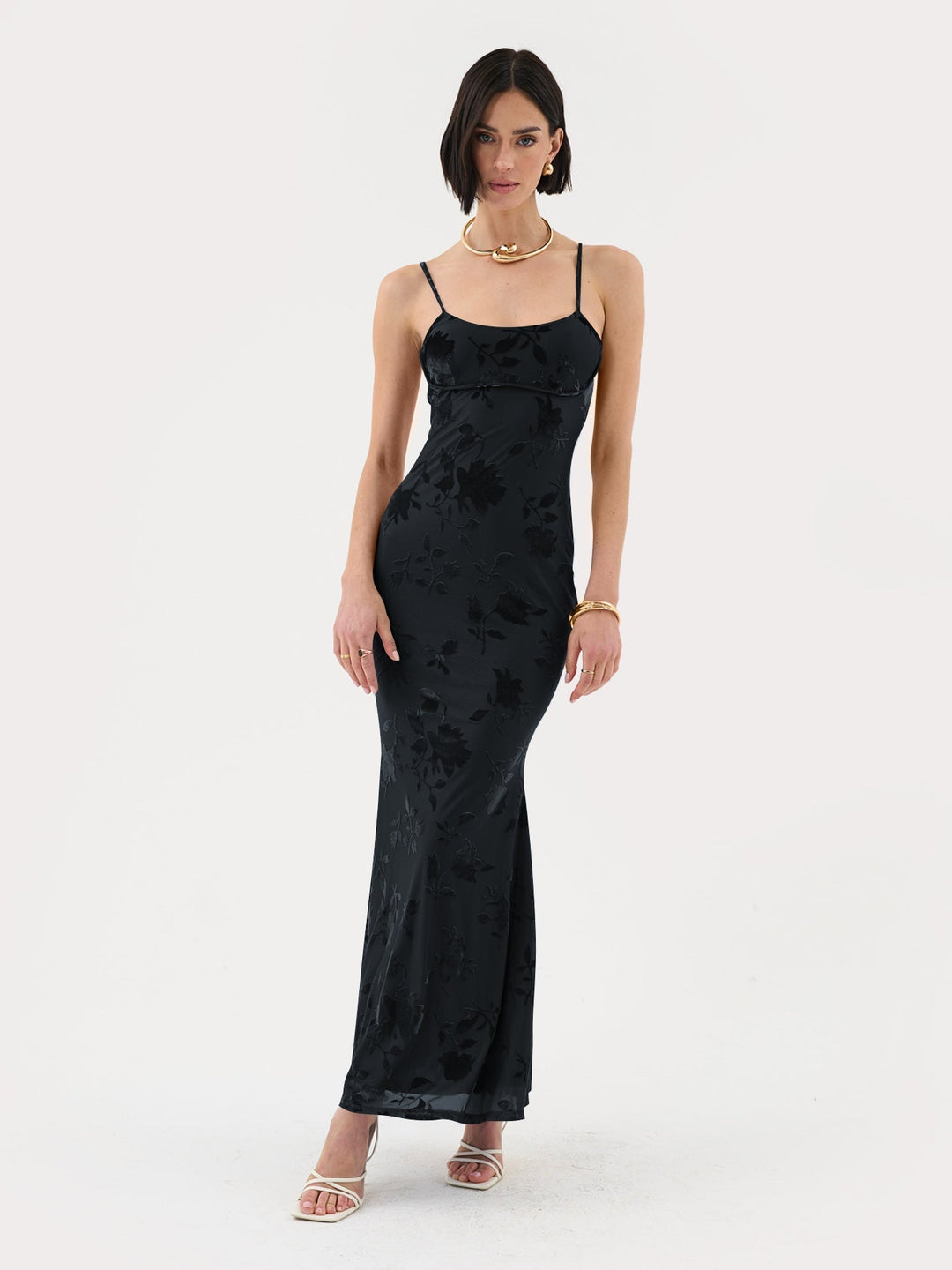 GRETA | Florales Maxikleid aus samtigem, weichem Stoff