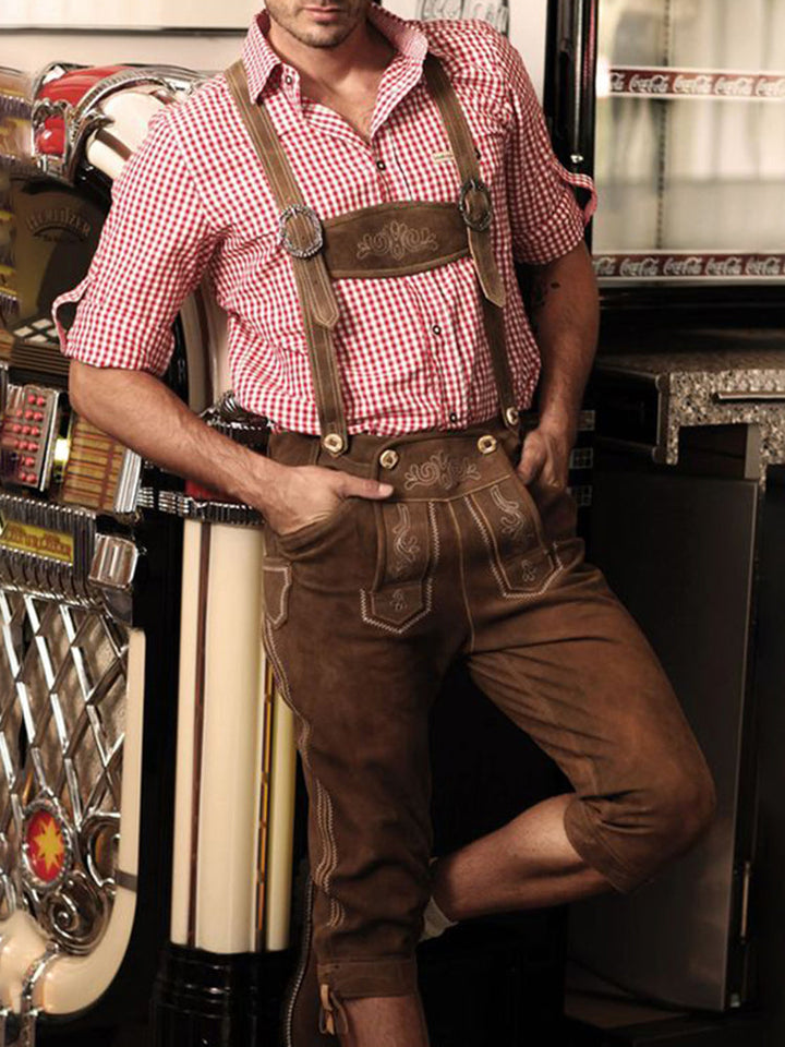 Herren-Jumpsuit im Trachtenstil mit Muster