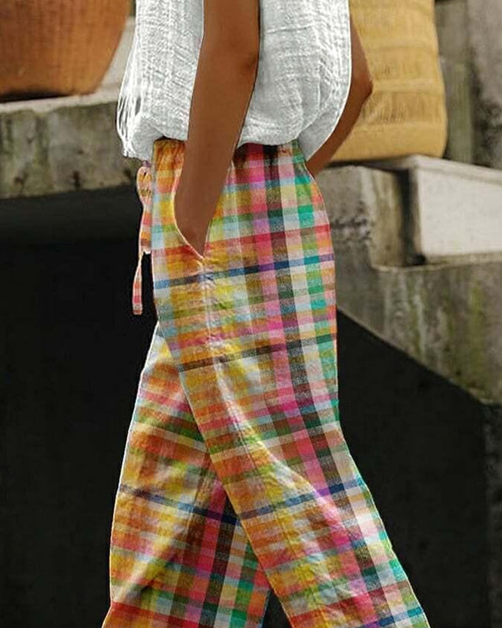 Lexi | Vintage Karohose mit lockerer Passform