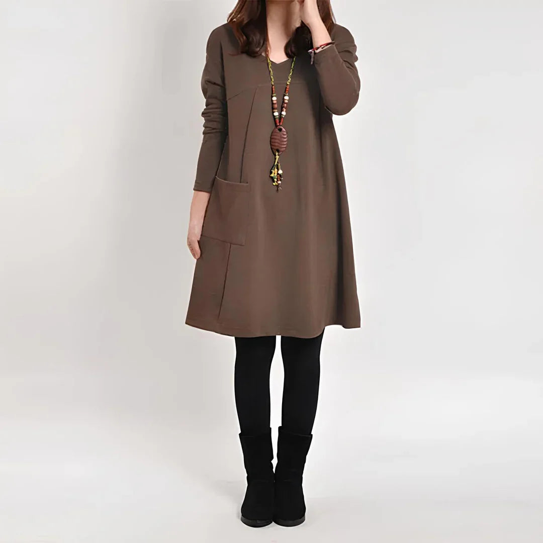 Elnara | Lang geschnittenes elegantes Damenkleid