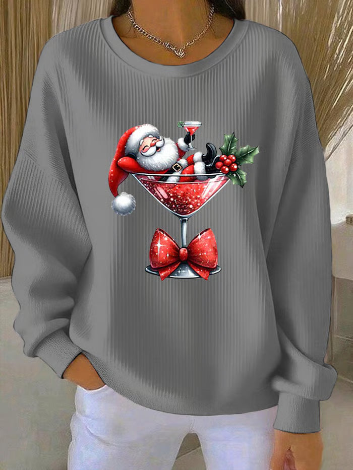 Ivy | Festlicher Damenpullover Mit Lustigem Weihnachtsmannmotiv