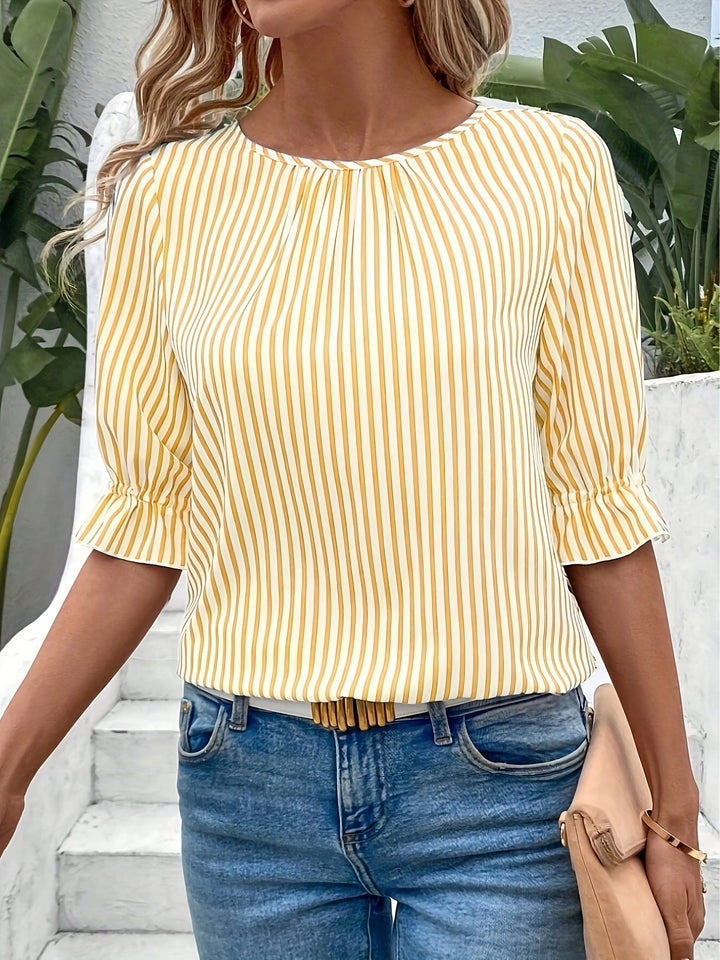 Mila | Elegante Gestreifte Bluse Damen Chic
