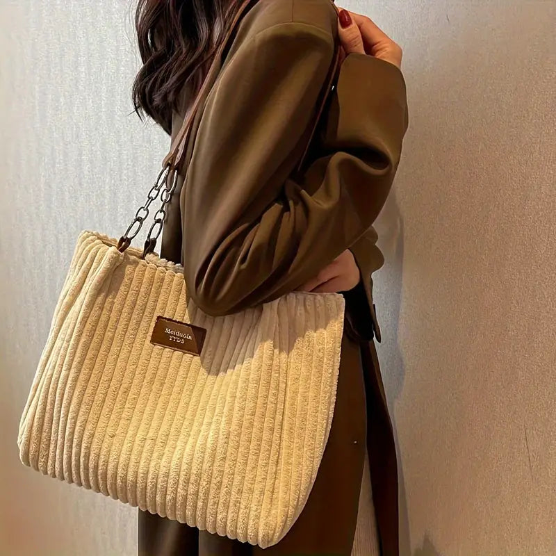 Olivia | Luxury Corduroy Tote Tasche für Alltag und Büro