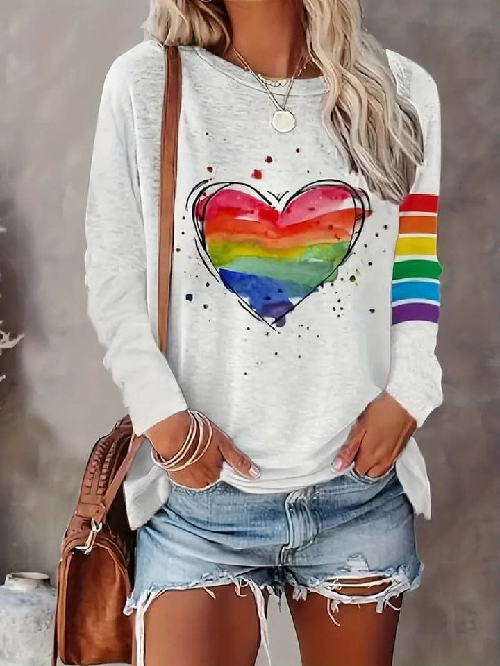 Taylor | Langarmshirt im Rainbow-Design
