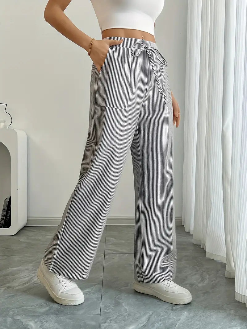 Alina | Elegante gestreifte Hose mit Taschen