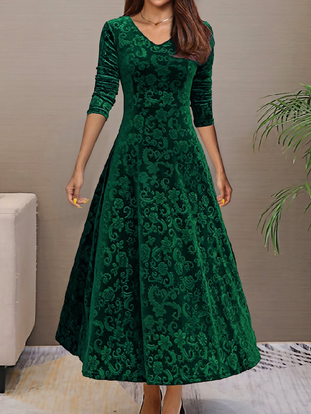 Amelia | Stilvolles Samtkleid Damen elegant chic