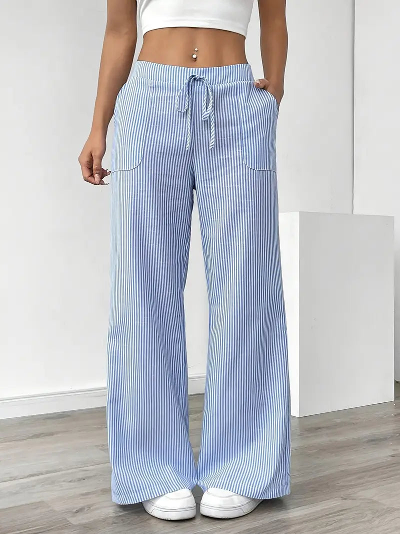 Alina | Elegante gestreifte Hose mit Taschen