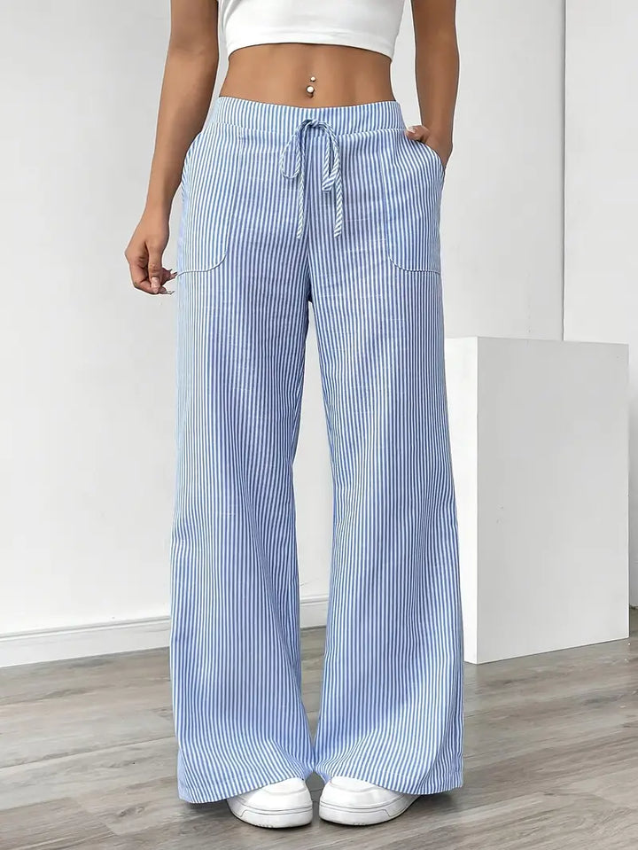 Alina | Elegante gestreifte Hose mit Taschen
