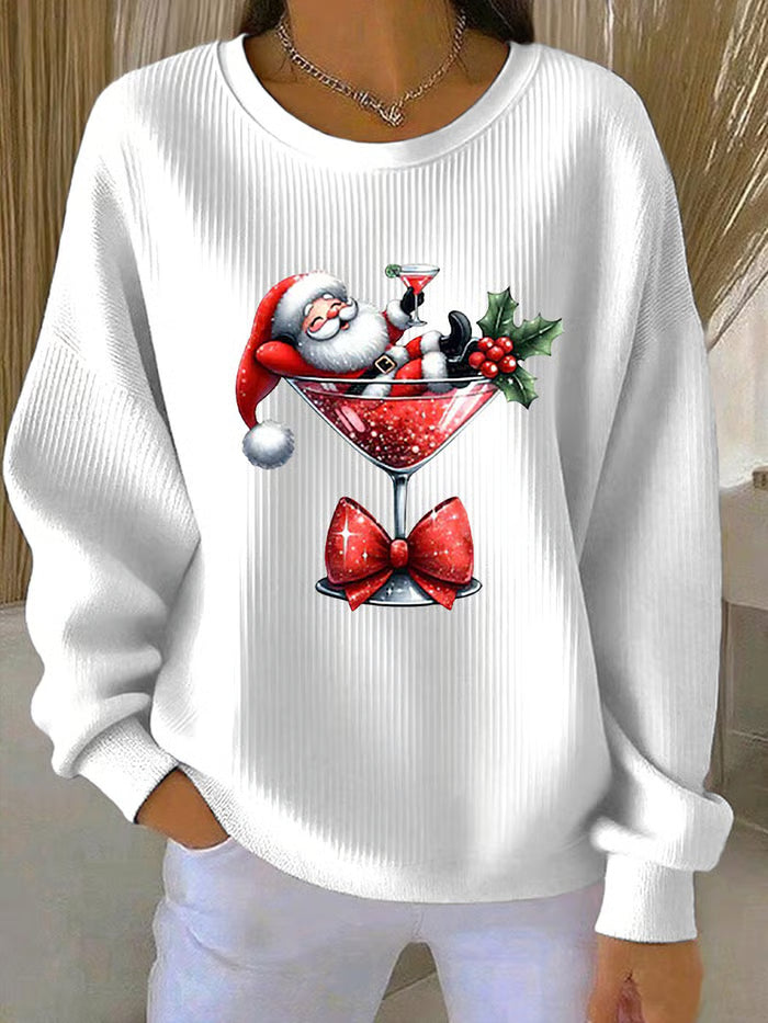 Ivy | Festlicher Damenpullover Mit Lustigem Weihnachtsmannmotiv