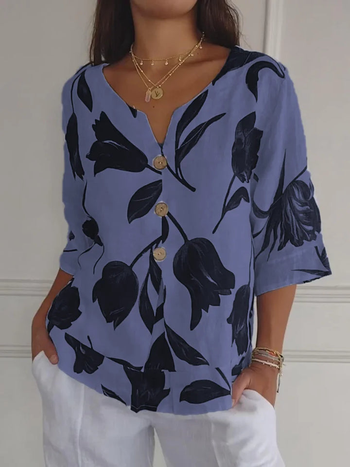 Casandry | Stylische Sommerbluse mit V-Ausschnitt