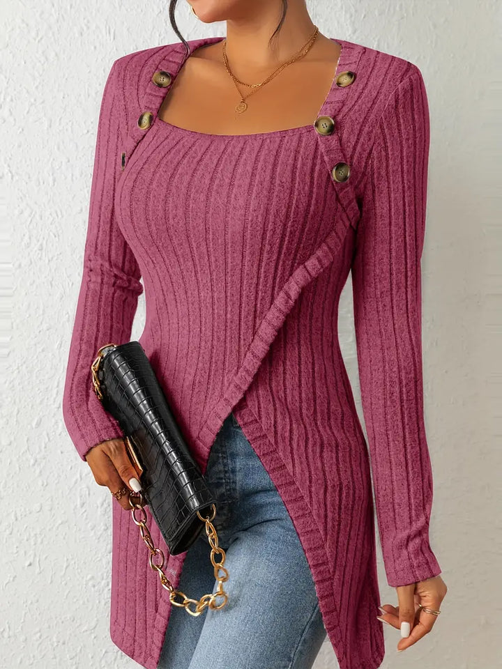 Camille | Asymmetrisches Oberteil mit Knopfdetails