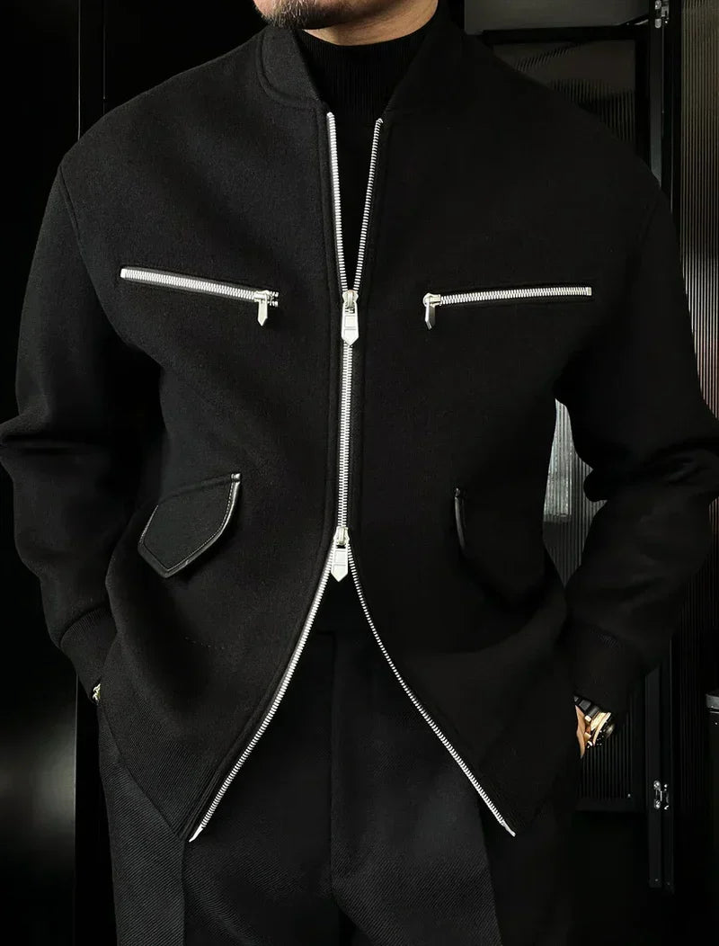 Jacke mit Reißverschlusstaschen und Kapuze