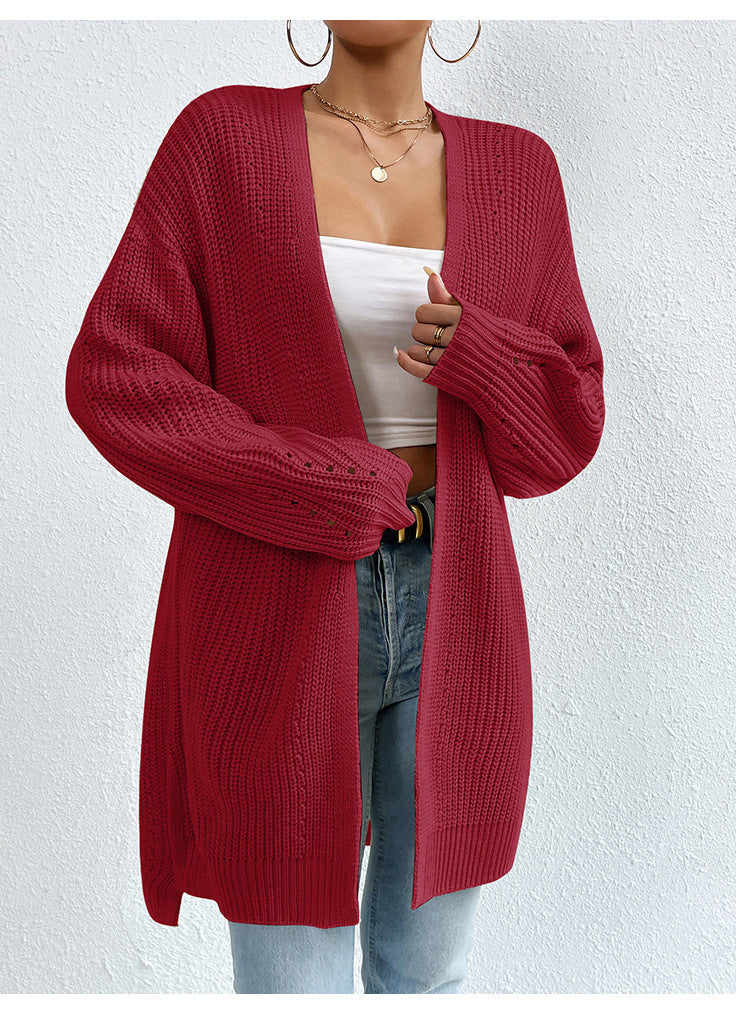 Hita | Strickjacke mit Taschen in Uni-Farbe