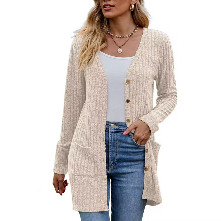 Adele | Kuschelige Strickjacke mit praktischen Taschen