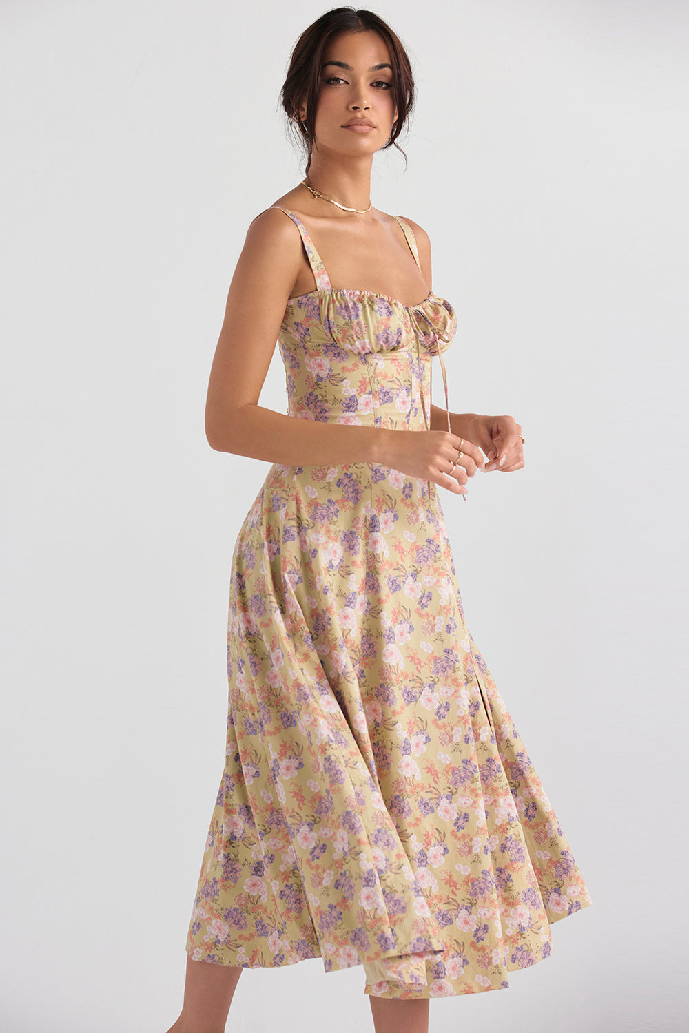 Carmea | Bustierkleid mit Blumen und Taille