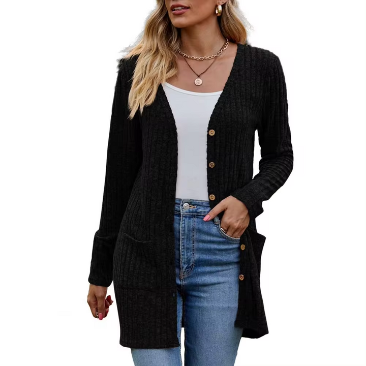 Adele | Kuschelige Strickjacke mit praktischen Taschen