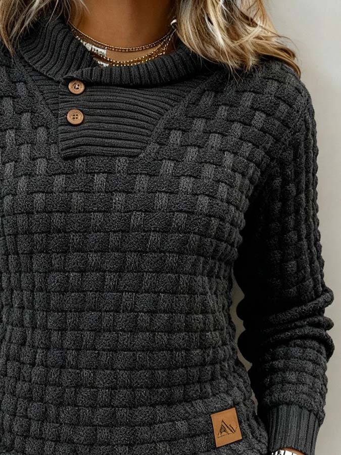 Dina | Casual Damenpullover schlicht mit markantem Kragen