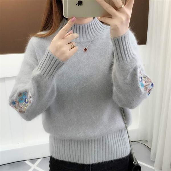 Chesari | Strickpullover Aus Dickem Kaschmir Mit Blumenstickerei