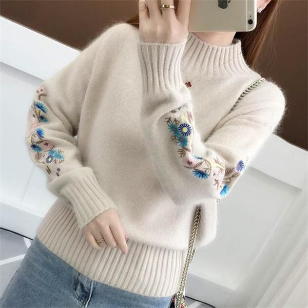 Chesari | Strickpullover Aus Dickem Kaschmir Mit Blumenstickerei