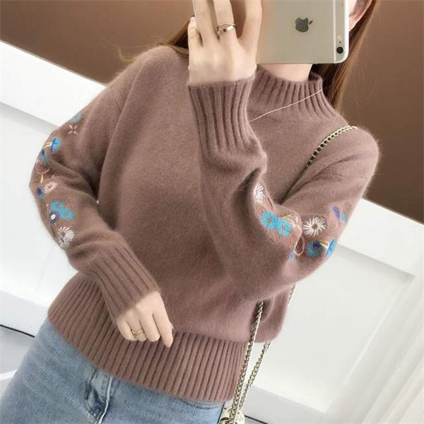 Chesari | Strickpullover Aus Dickem Kaschmir Mit Blumenstickerei