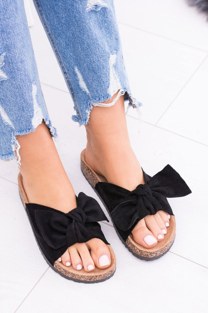 Lily Lovely | Hausschuhe mit Schleife aus Wildleder