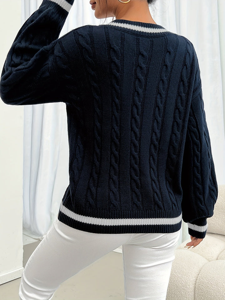 Kaya | Klassischer V-Ausschnitt Pullover für Damen