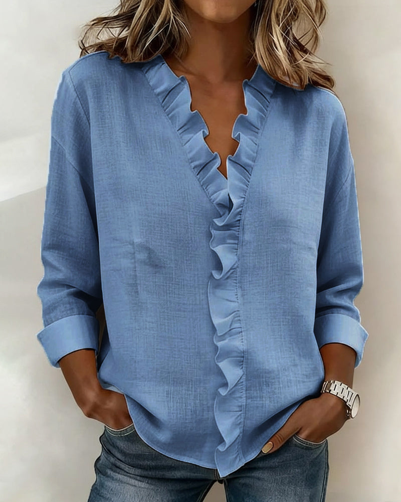 Lina | Zeitlose Damenbluse mit Volantdetails