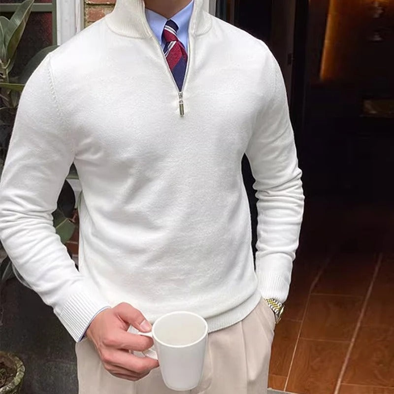 Lorenzo | Klassischer Pullover mit praktischem Reißverschluss