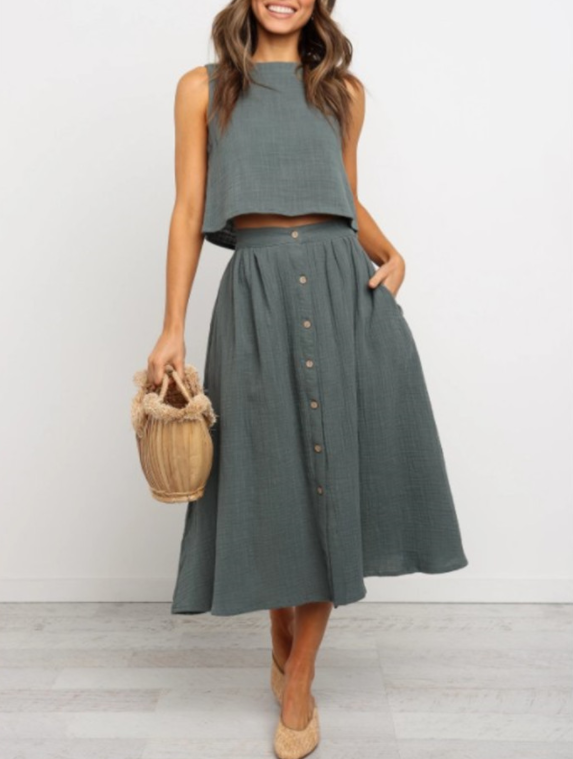 Sweet Waist | Zweiteiler in Unifarbe Damen