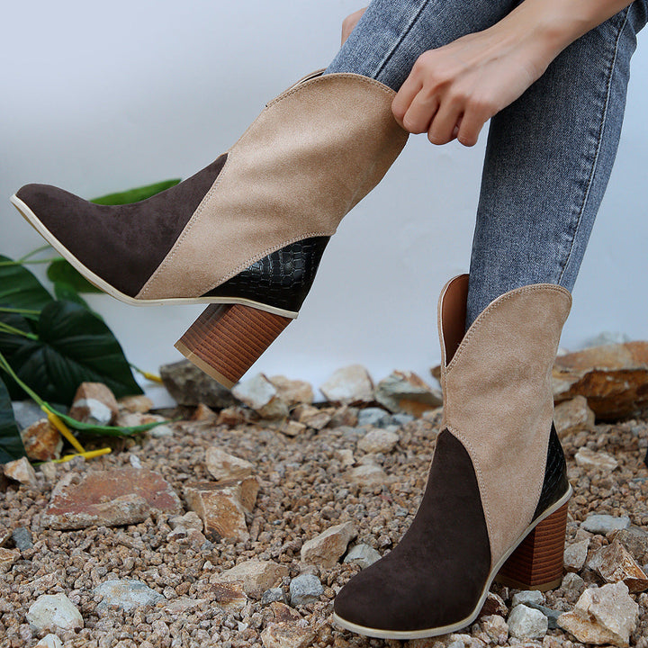 Kasha | Damen-Wildlederstiefel mit Blockabsatz