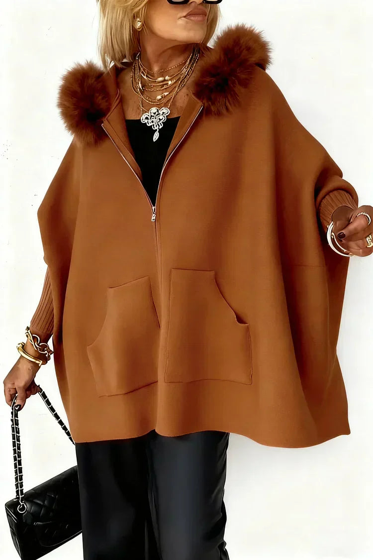Faye | Stylische Damenjacke Mit Flauschigem Kragen