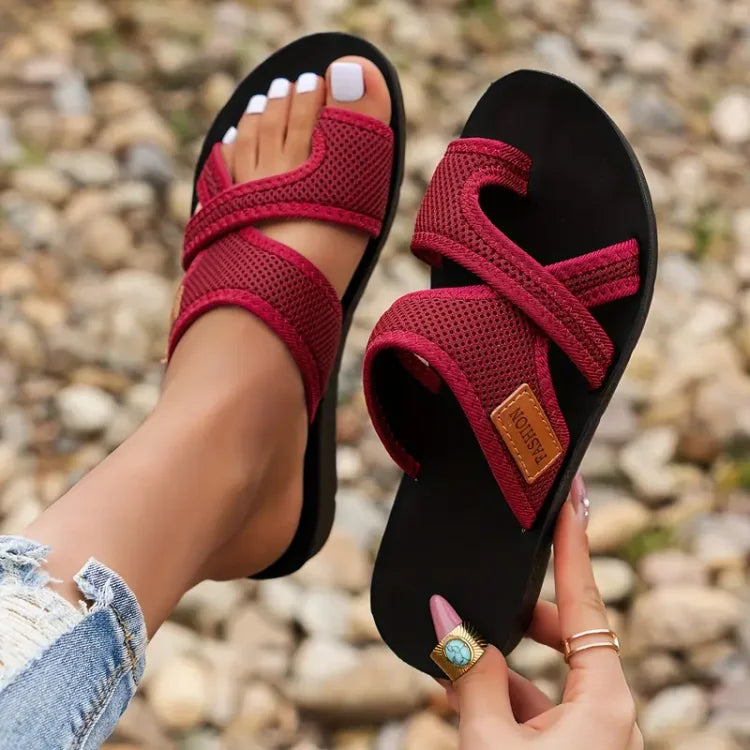 Celia | Perforierte Mesh-Sandalen mit Komfortsohle