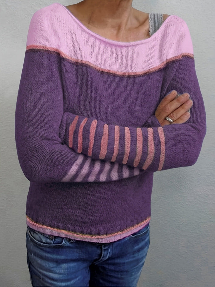 Greta | Eleganter Damen Pullover breit und gestreift
