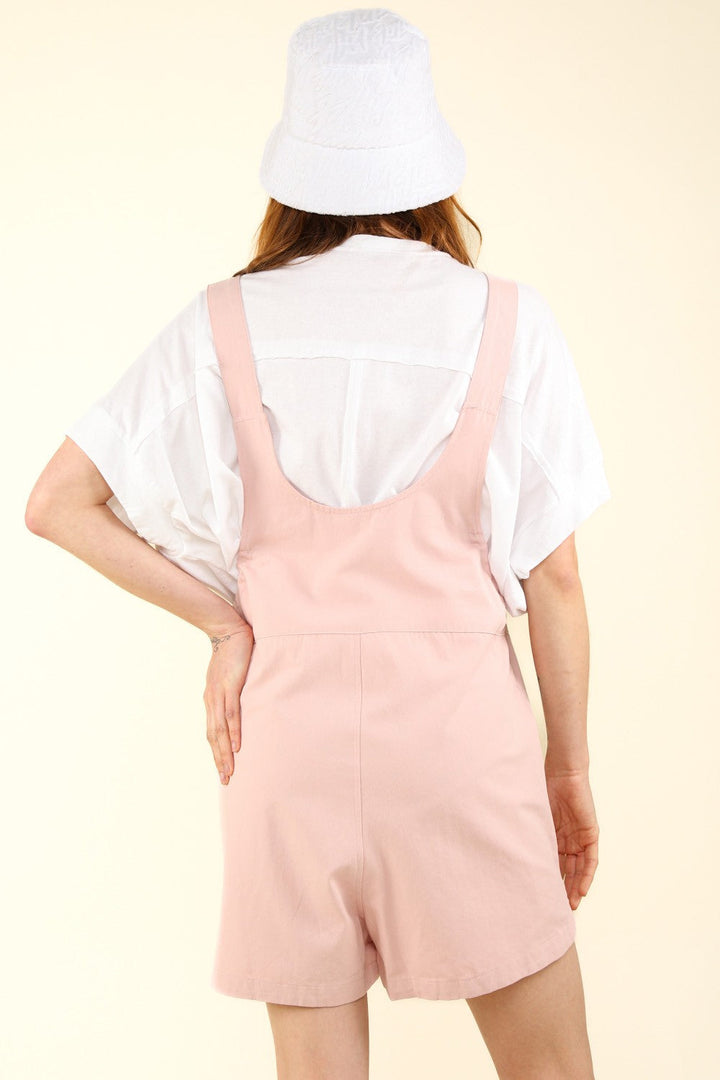 Rosa Overall mit verstellbarer Taille & Trägern