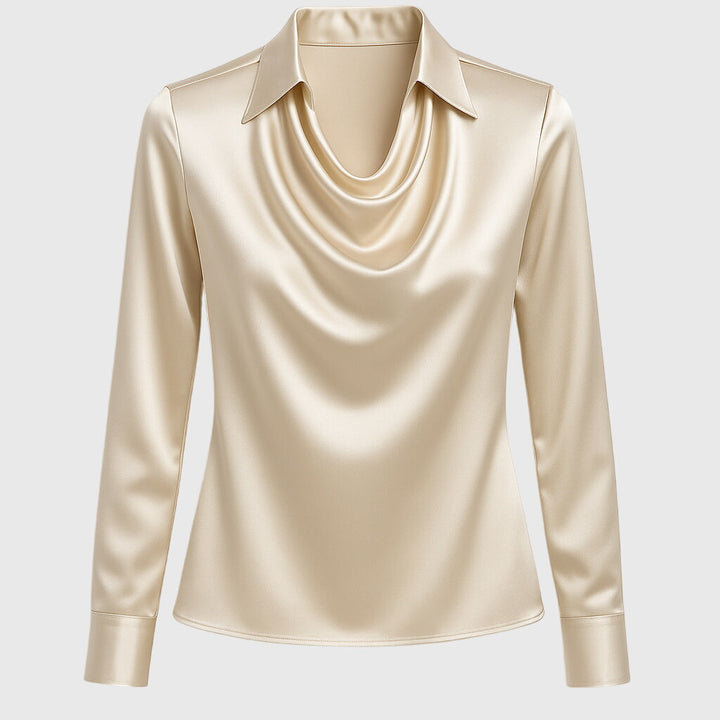 Isabella | Luxuriöse Bluse mit plissiertem Ausschnitt