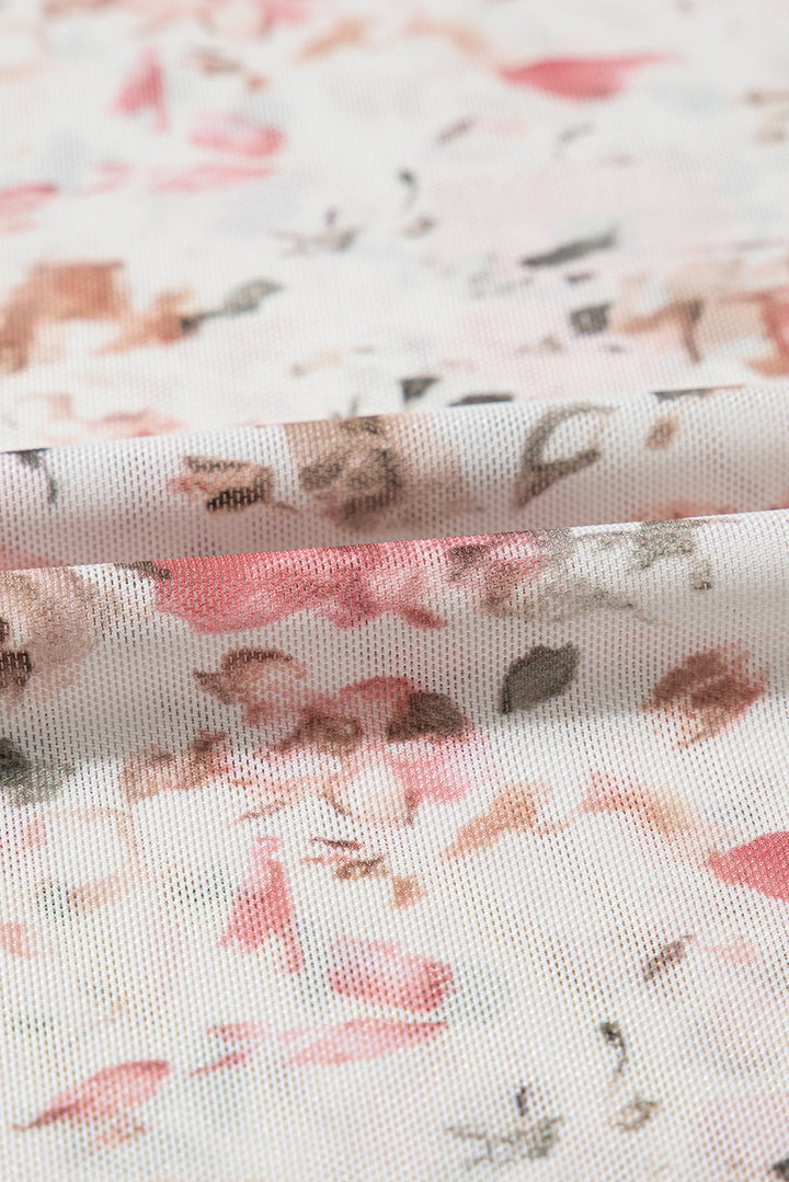 Theresa | Netzbluse mit floralem Muster für Damen