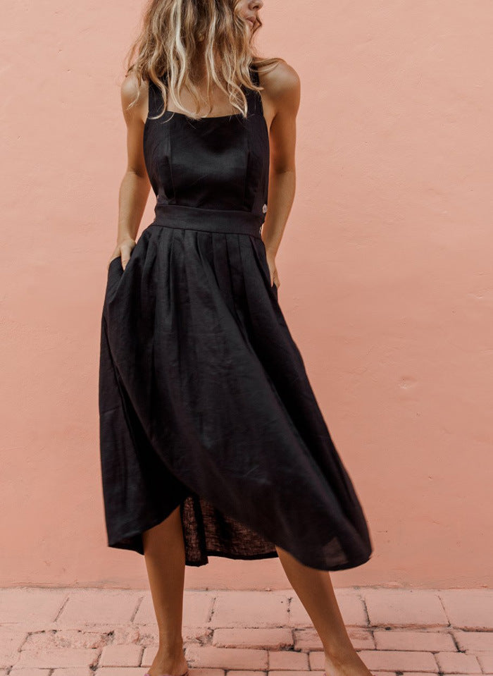 Rückenfreies Sommerkleid mit Spitzeneinsatz