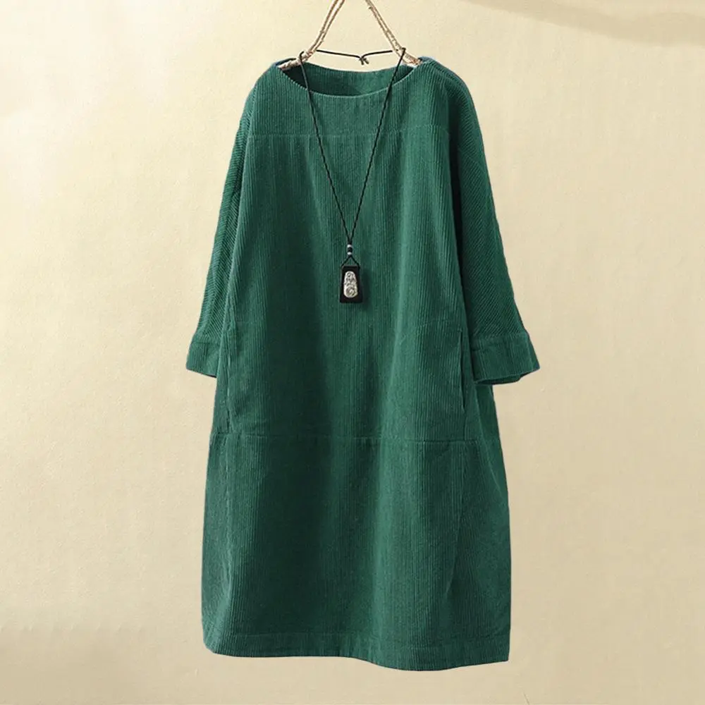 Livia | Midikleid aus geripptem Vintage-Samt