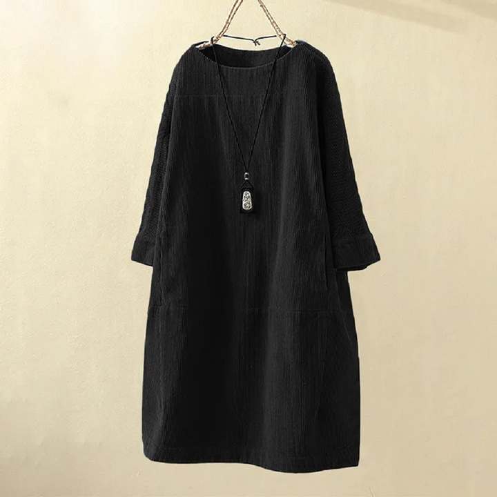 Livia | Midikleid aus geripptem Vintage-Samt