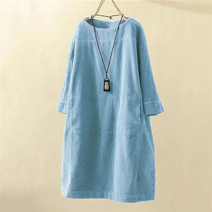 Livia | Midikleid aus geripptem Vintage-Samt