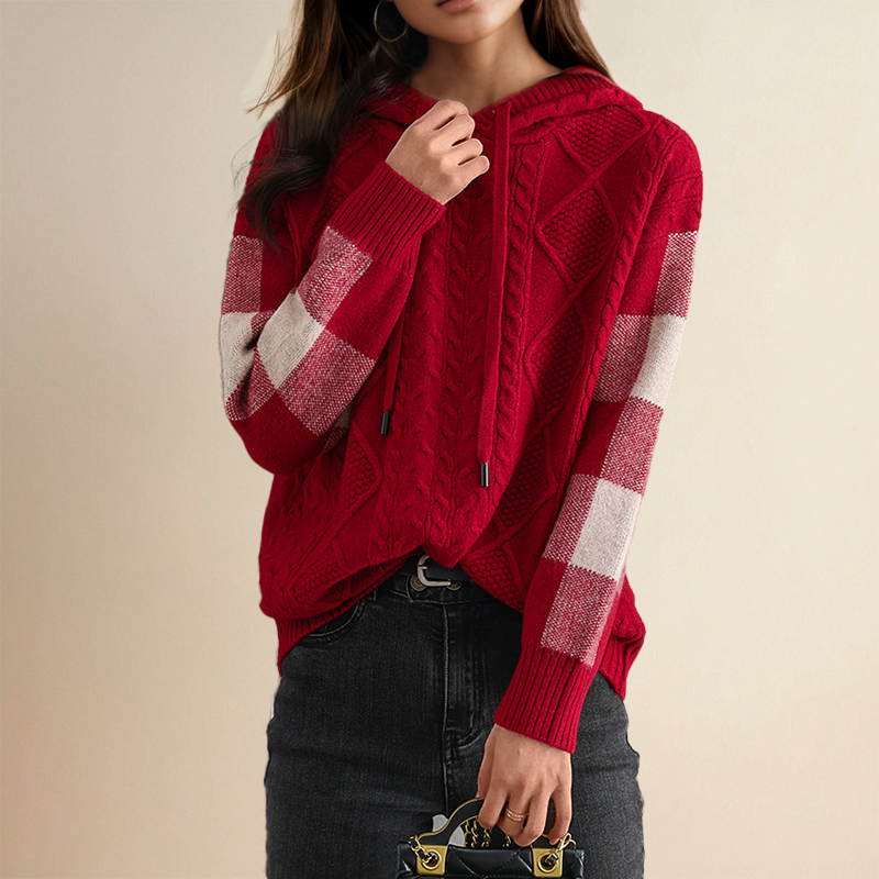 LEONIE | Jacquard Kapuzenpullover mit stilvollem Muster